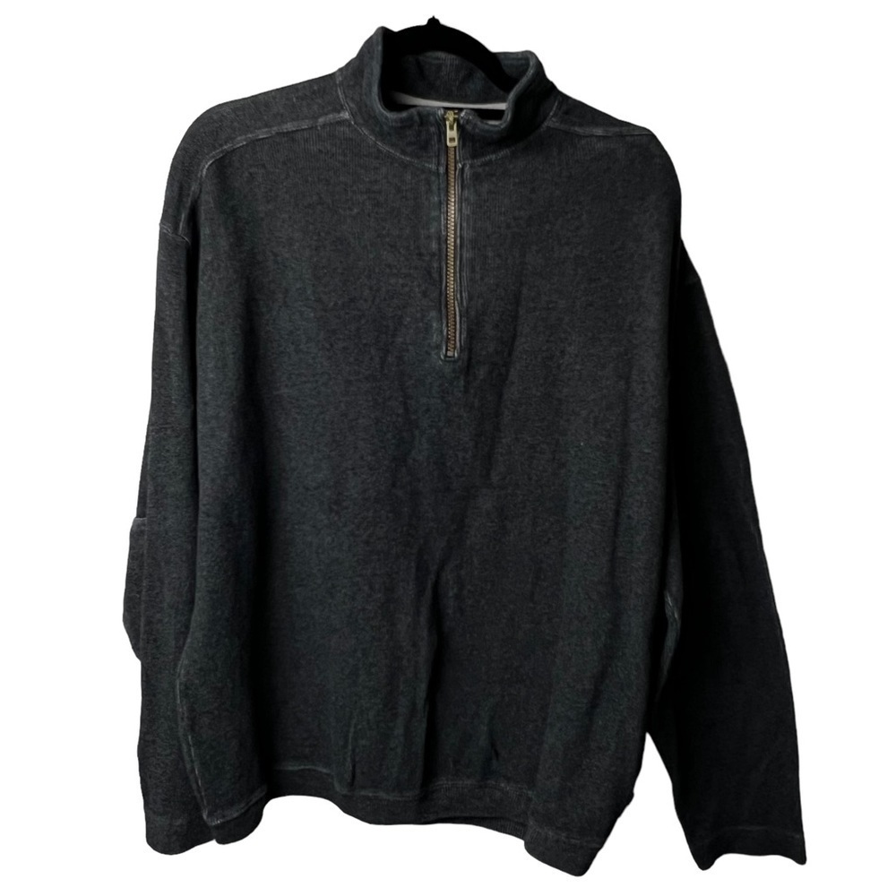 Woolrich Half Zip Pullover Mock neck Sweater Gray Elbow Patches Men's L